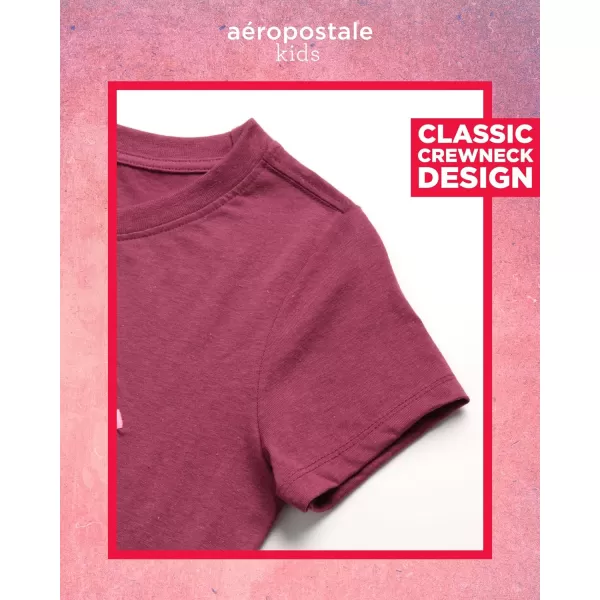 AEROPOSTALE Girls TShirt  Kids Short Sleeve Applique Summer Shirt  Classic Crewneck Tees for Girls 416Berry