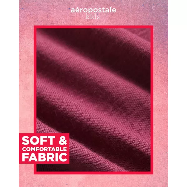 AEROPOSTALE Girls TShirt  Kids Short Sleeve Applique Summer Shirt  Classic Crewneck Tees for Girls 416Berry