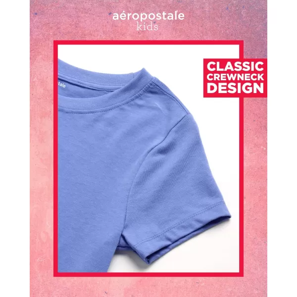 AEROPOSTALE Girls TShirt  Kids Short Sleeve Applique Summer Shirt  Classic Crewneck Tees for Girls 416Purple