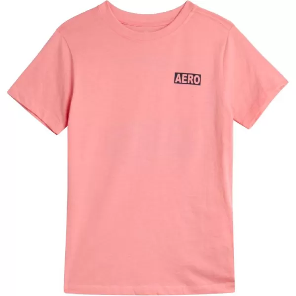 AEROPOSTALE Boys TShirt  Kids Classic Crewneck Shirt with Vibrant Back Graphics  Short Sleeve Graphic Tee for Boys 416Shell Pink