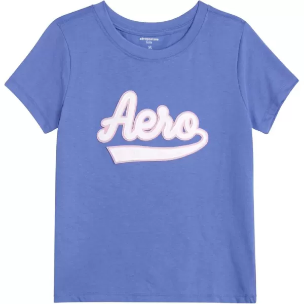 AEROPOSTALE Girls TShirt  Kids Short Sleeve Applique Summer Shirt  Classic Crewneck Tees for Girls 416Purple