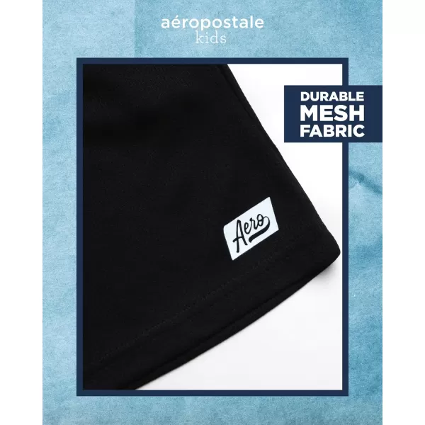 AEROPOSTALE Boys Active Shorts Set  4 Piece Short Sleeve TShirt and Mesh Gym Shorts  Activewear Outfit for Boys 412BlackRed