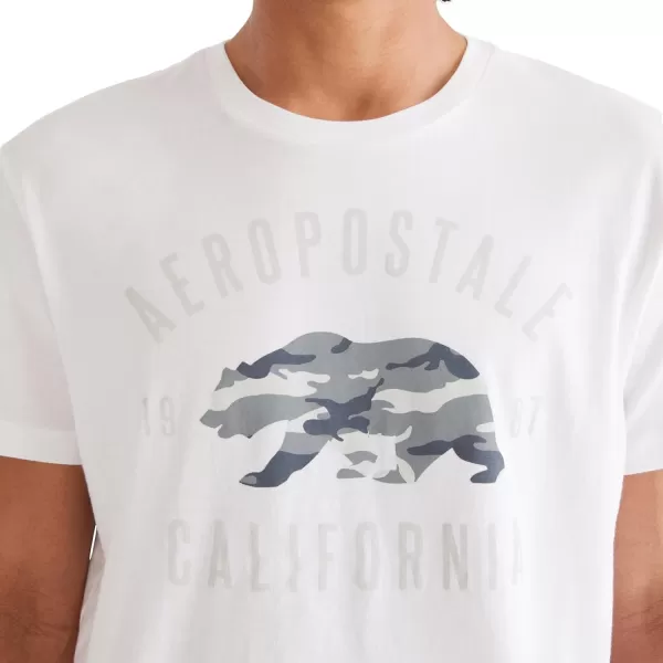 AEROPOSTALE Mens Cali Bear Short Sleeve TeeBleach