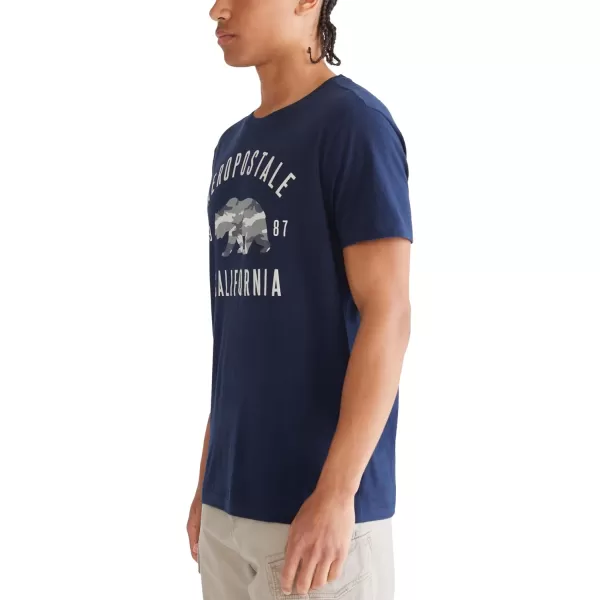 AEROPOSTALE Mens Cali Bear Short Sleeve TeeCadet Blue