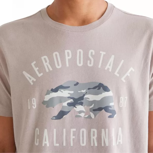 AEROPOSTALE Mens Cali Bear Short Sleeve TeeSatellite