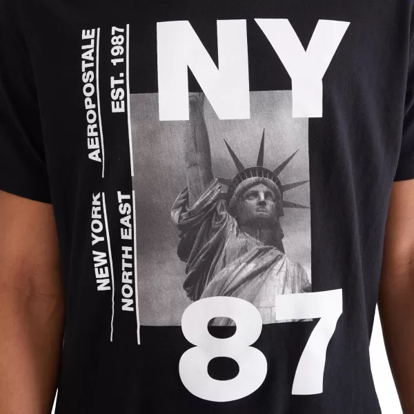 AEROPOSTALE Mens Ny 87 Short Sleeve TeeDark Black