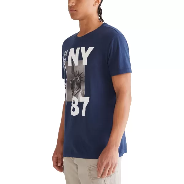 AEROPOSTALE Mens Ny 87 Short Sleeve TeeDress Blues