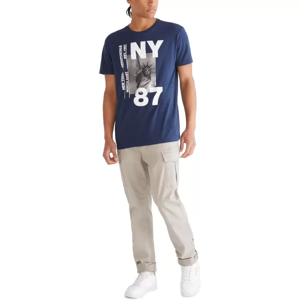 AEROPOSTALE Mens Ny 87 Short Sleeve TeeDress Blues