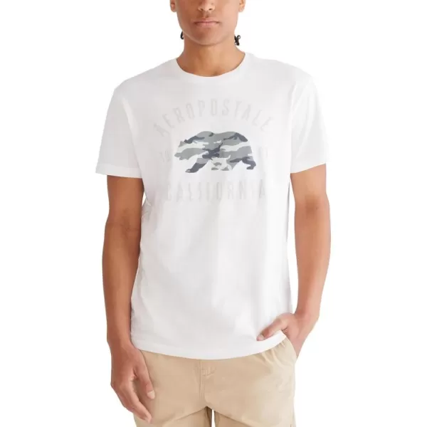 AEROPOSTALE Mens Cali Bear Short Sleeve TeeBleach