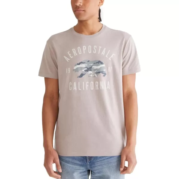 AEROPOSTALE Mens Cali Bear Short Sleeve TeeSatellite