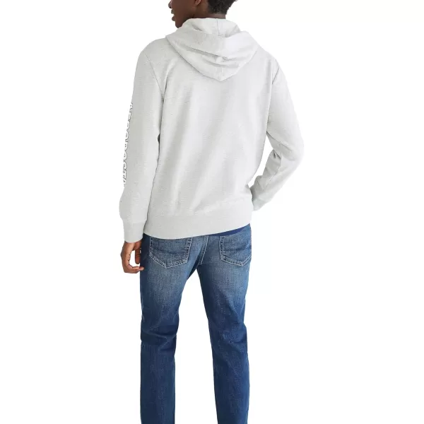 AEROPOSTALE Mens Aero Logo Full Zip HoodieLeft ChestLight Heather Grey