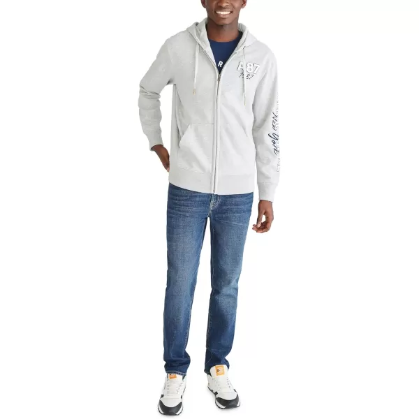 AEROPOSTALE Mens Aero Logo Full Zip HoodieLeft ChestLight Heather Grey