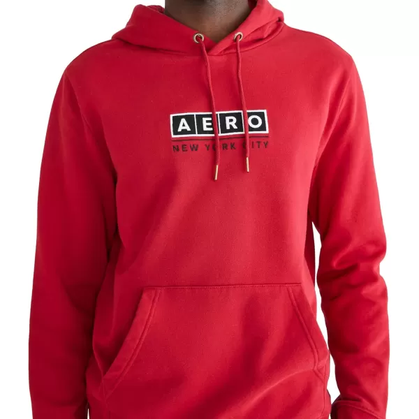 AEROPOSTALE Mens Aero Logo Popover Hoodie Box LogoCerise Red
