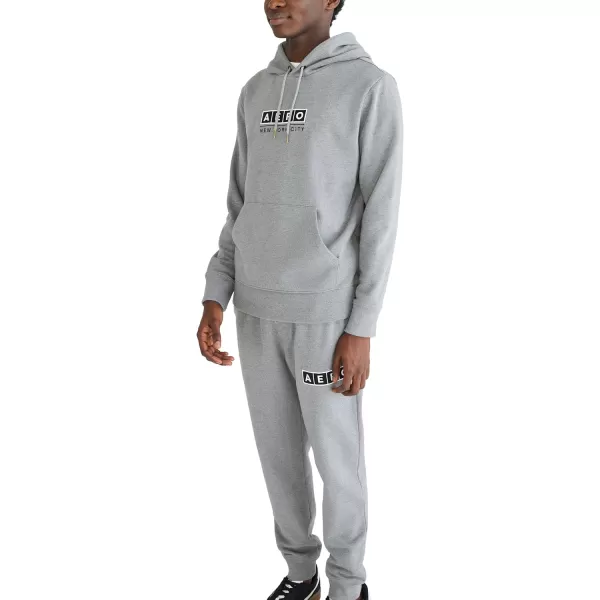 AEROPOSTALE Mens Aero Logo Popover Hoodie Box LogoMedium Heather Grey