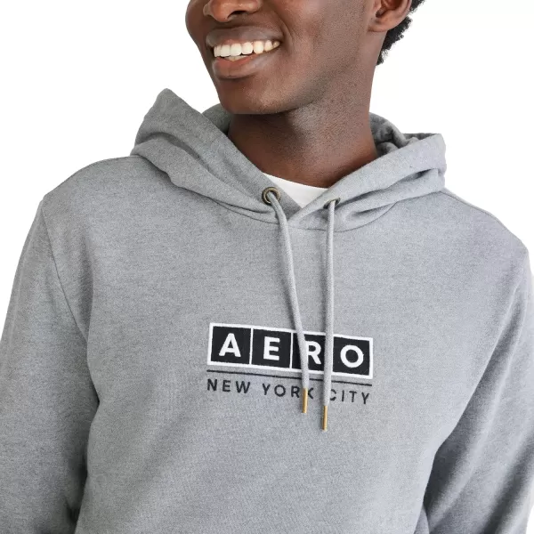 AEROPOSTALE Mens Aero Logo Popover Hoodie Box LogoMedium Heather Grey