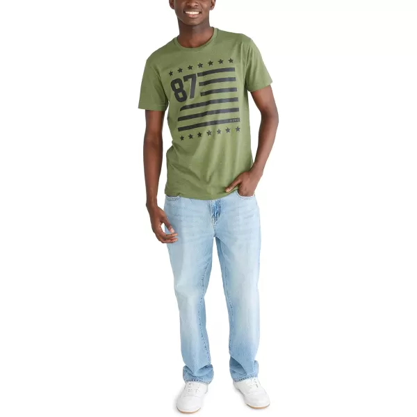AEROPOSTALE Mens Americana 87 Short Sleeve TeeBronze Green