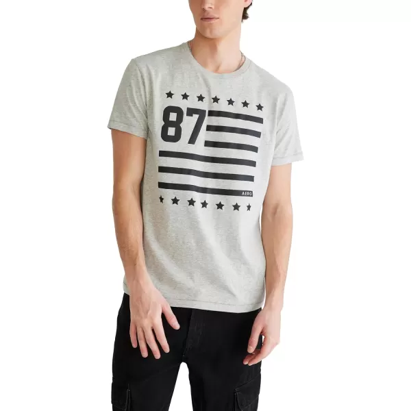 AEROPOSTALE Mens Americana 87 Short Sleeve TeeLight Heather Grey