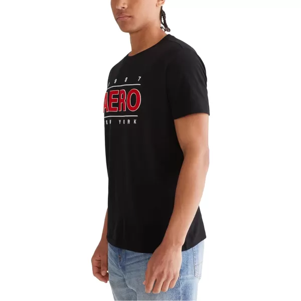 AEROPOSTALE Mens Center Chest Logo Short Sleeve TeeDark Black