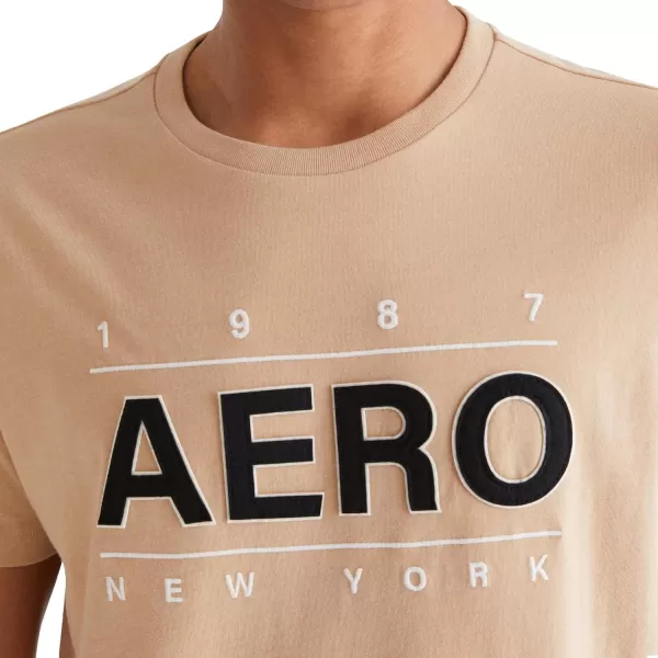 AEROPOSTALE Mens Center Chest Logo Short Sleeve TeeGinger Root