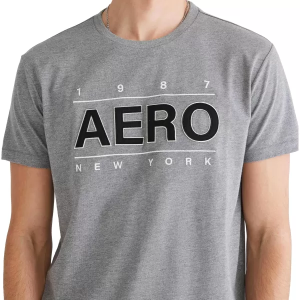 AEROPOSTALE Mens Center Chest Logo Short Sleeve TeeMedium Heather Grey