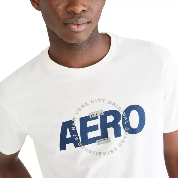 AEROPOSTALE Mens Circle Short Sleeve TeeCream