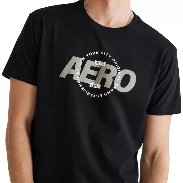AEROPOSTALE Mens Circle Short Sleeve TeeDark Black