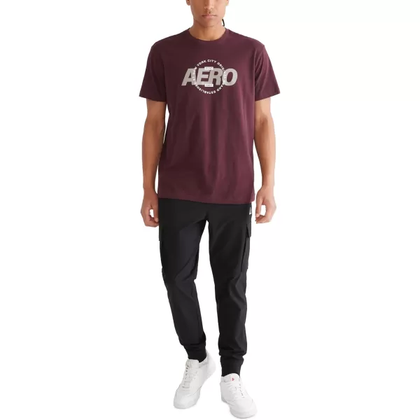 AEROPOSTALE Mens Circle Short Sleeve TeeRich Burgundy