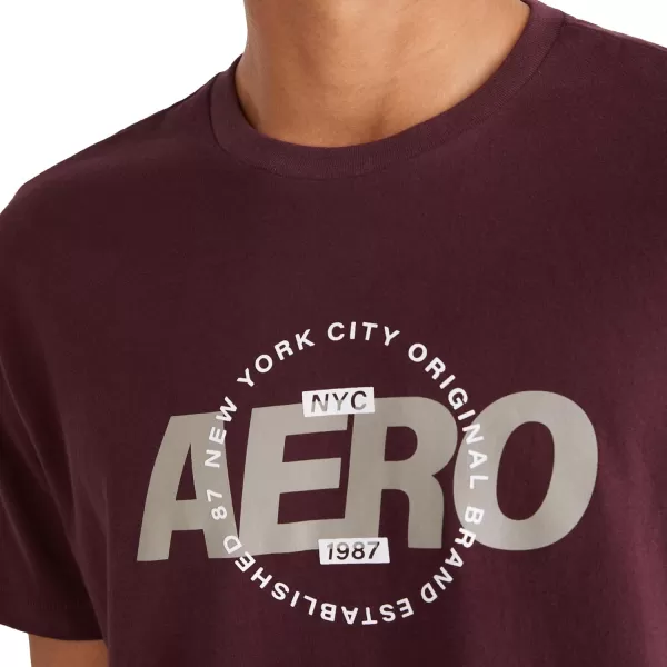 AEROPOSTALE Mens Circle Short Sleeve TeeRich Burgundy