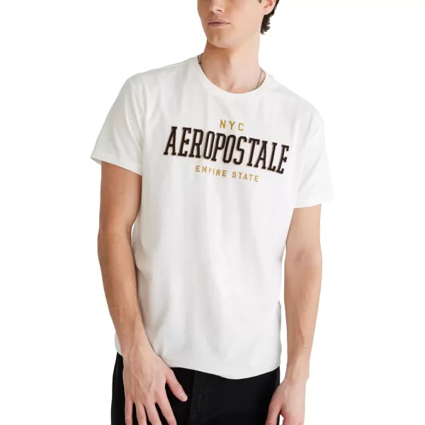 AEROPOSTALE Mens Collegiate Short Sleeve TeeCream