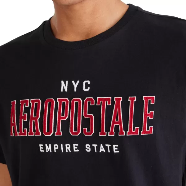AEROPOSTALE Mens Collegiate Short Sleeve TeeDark Black