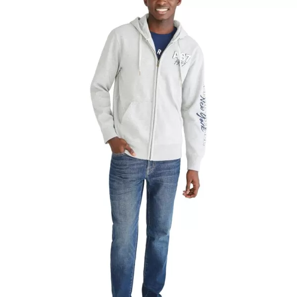 AEROPOSTALE Mens Aero Logo Full Zip HoodieLeft ChestLight Heather Grey