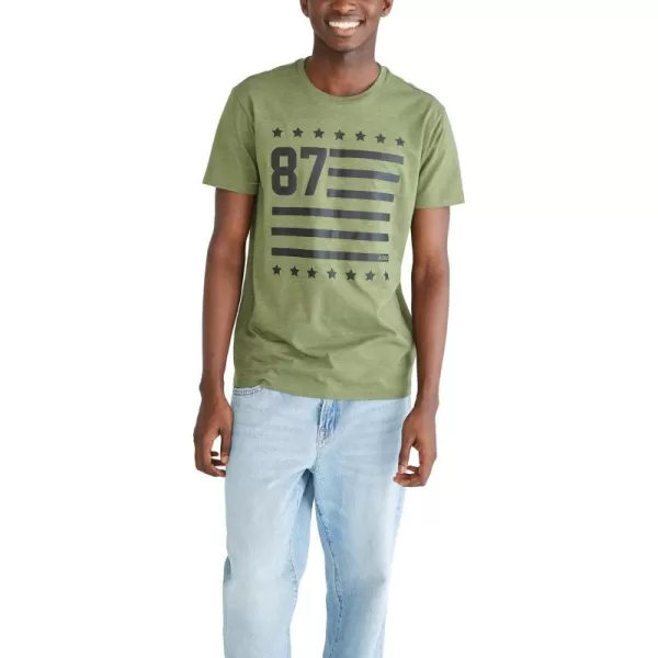 AEROPOSTALE Mens Americana 87 Short Sleeve TeeBronze Green