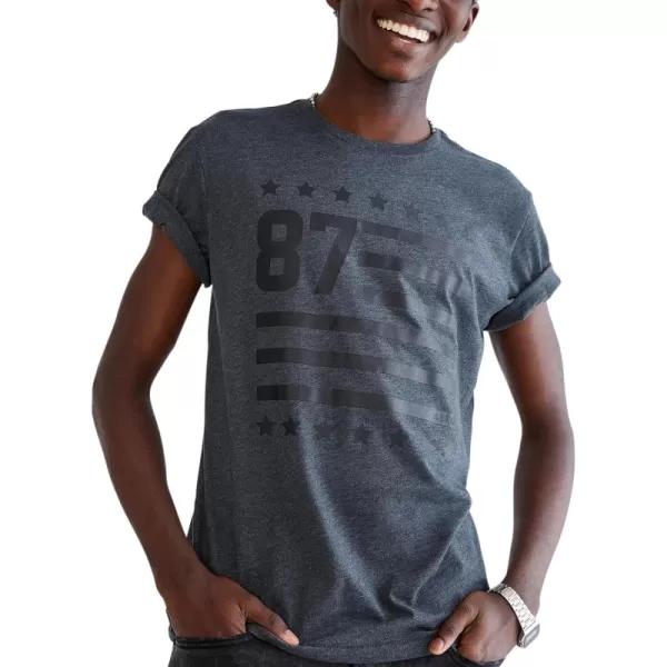 AEROPOSTALE Mens Americana 87 Short Sleeve TeeCharcoal Heather Grey
