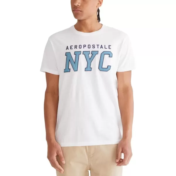 AEROPOSTALE Mens Center Chest Logo Short Sleeve TeeBleach
