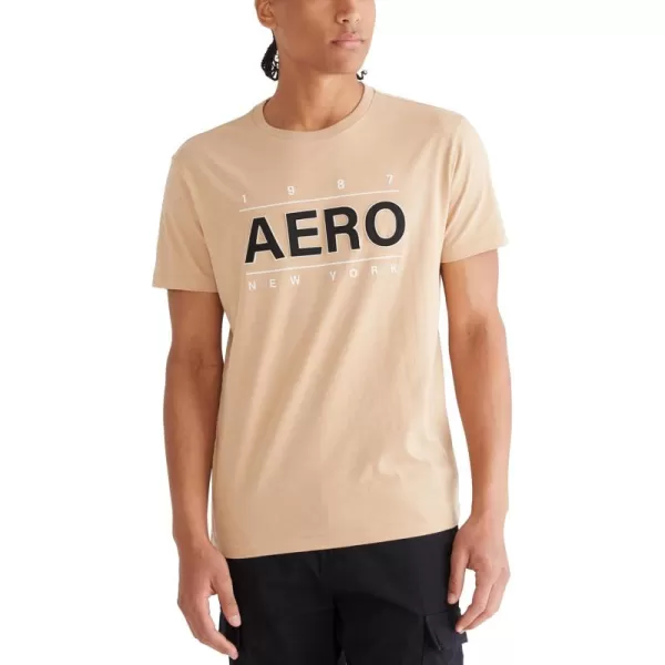 AEROPOSTALE Mens Center Chest Logo Short Sleeve TeeGinger Root