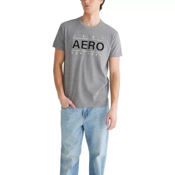 AEROPOSTALE Mens Center Chest Logo Short Sleeve TeeMedium Heather Grey