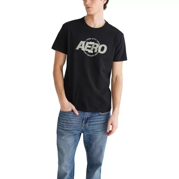AEROPOSTALE Mens Circle Short Sleeve TeeDark Black