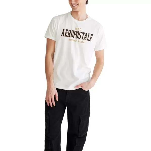 AEROPOSTALE Mens Collegiate Short Sleeve TeeCream