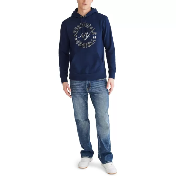 AEROPOSTALE Mens Aero Logo Popover HoodieCircleCadet Navy