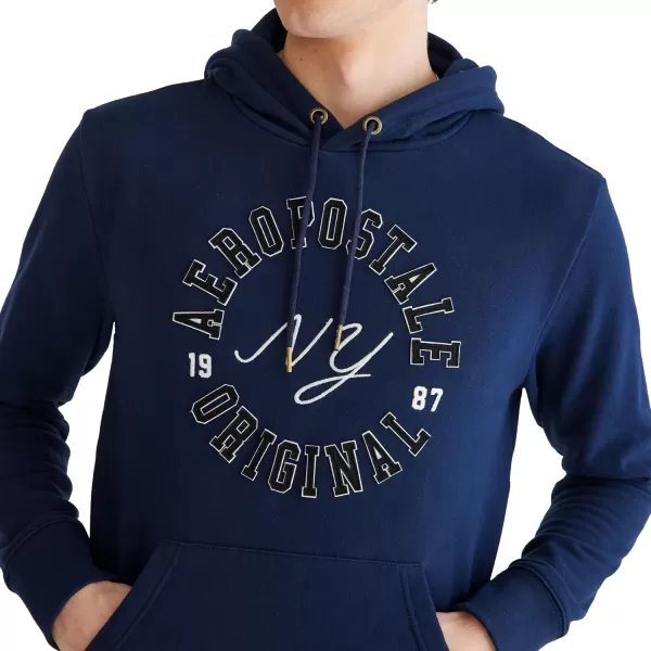 AEROPOSTALE Mens Aero Logo Popover HoodieCircleCadet Navy