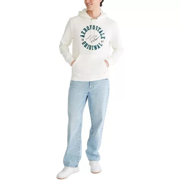 AEROPOSTALE Mens Aero Logo Popover HoodieCircleCream