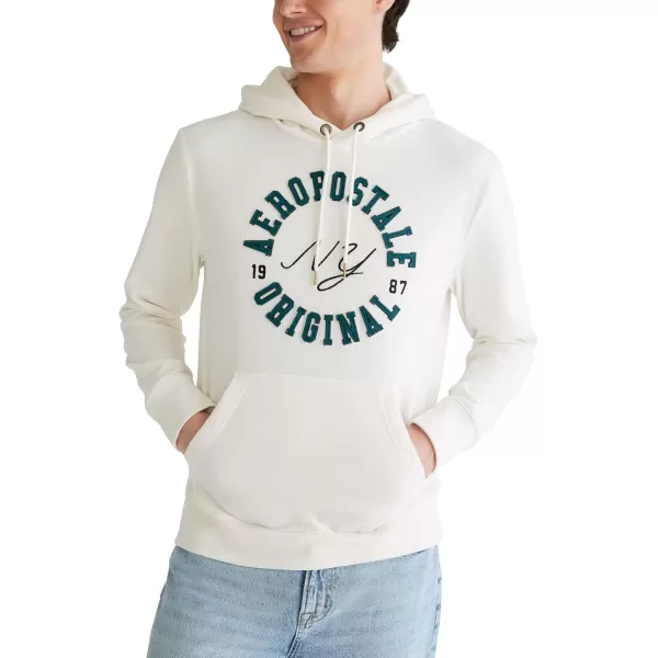 AEROPOSTALE Mens Aero Logo Popover HoodieCircleCream