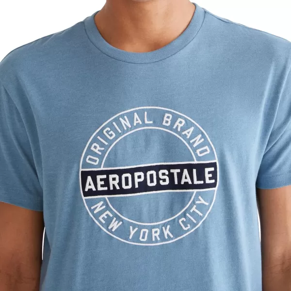 AEROPOSTALE Mens Circle Logo Short Sleeve TeeAegean Blue