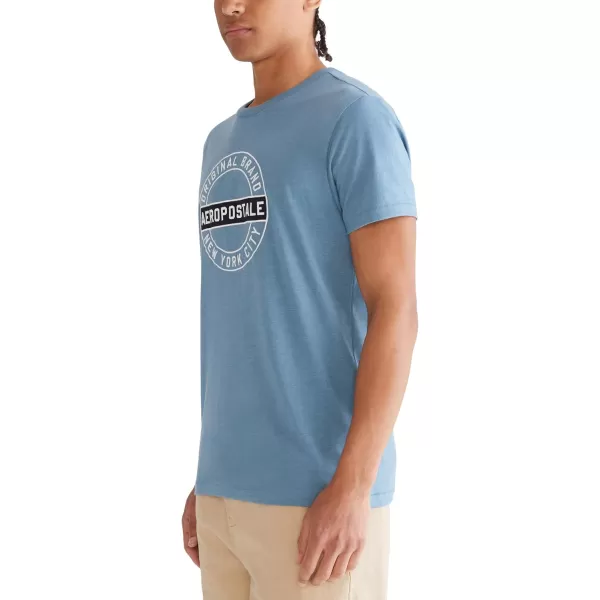 AEROPOSTALE Mens Circle Logo Short Sleeve TeeAegean Blue