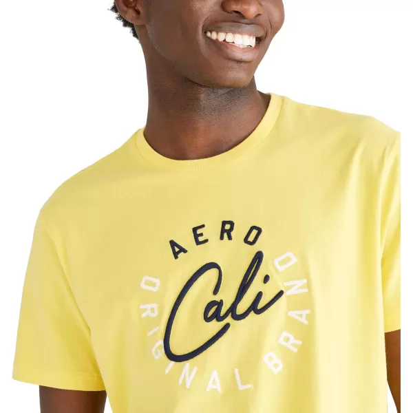 AEROPOSTALE Mens Circle Logo Short Sleeve TeeAspen Gold