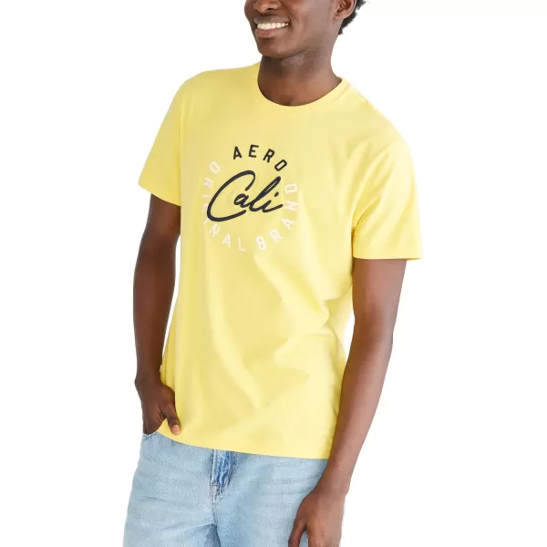 AEROPOSTALE Mens Circle Logo Short Sleeve TeeAspen Gold