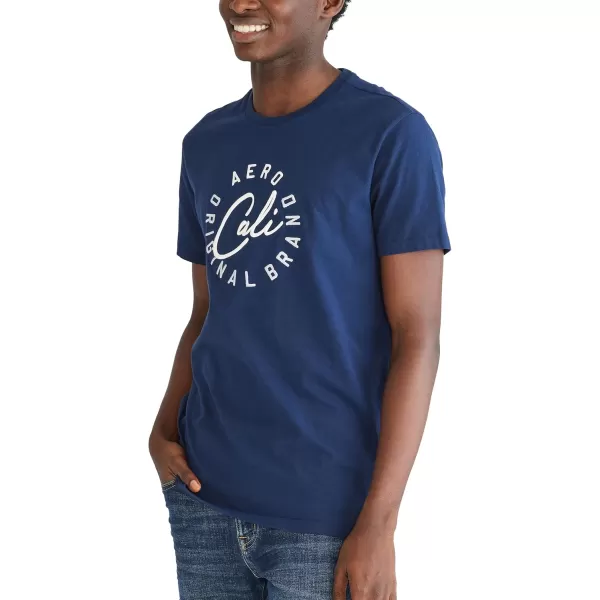 AEROPOSTALE Mens Circle Logo Short Sleeve TeeCadet Blue