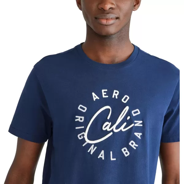 AEROPOSTALE Mens Circle Logo Short Sleeve TeeCadet Blue