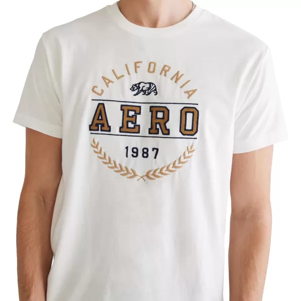 AEROPOSTALE Mens Circle Logo Short Sleeve TeeCream
