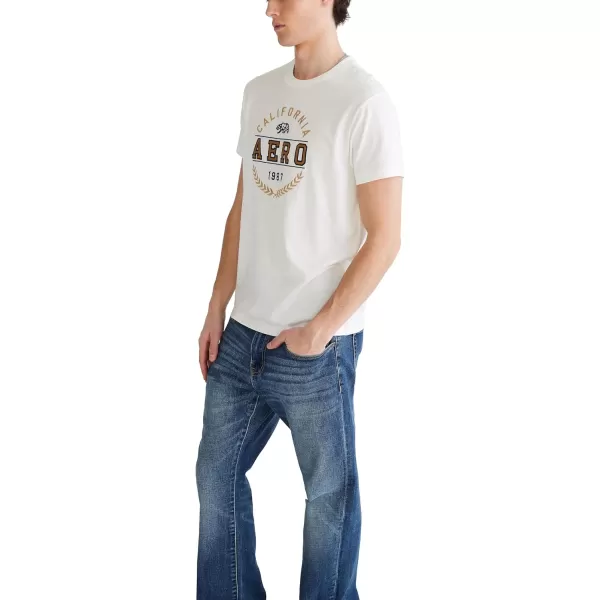 AEROPOSTALE Mens Circle Logo Short Sleeve TeeCream